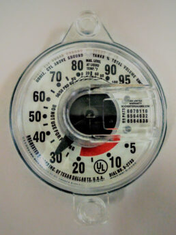 gauge showing propane tank level